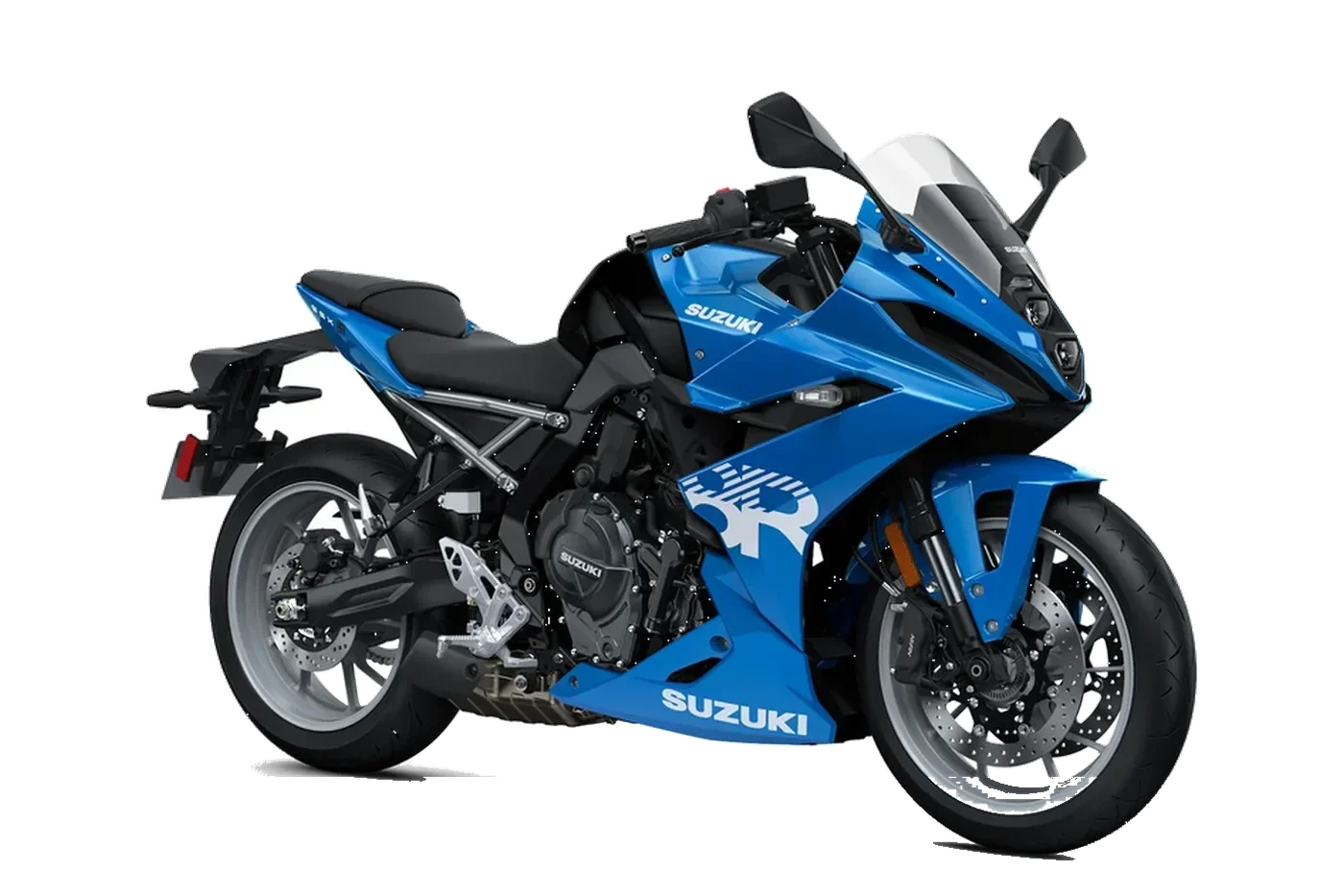 Suzuki GSX-8R BLU MIAMI, inclinata a destra