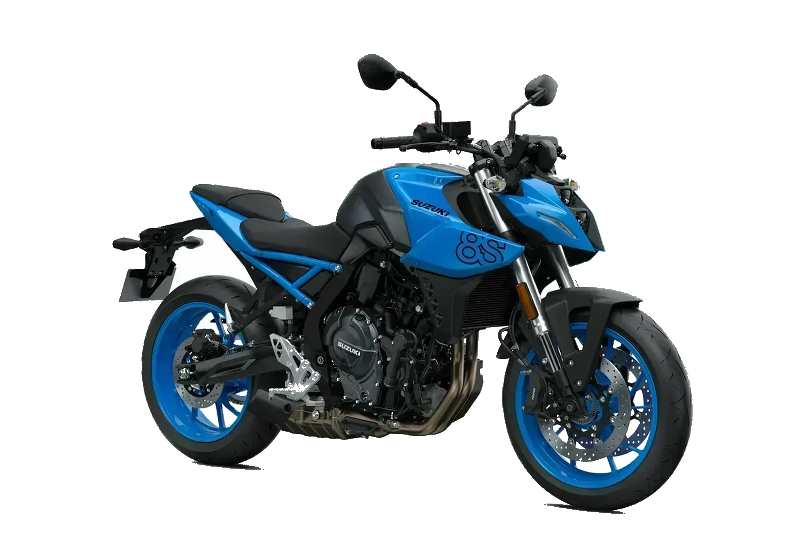 Suzuki GSX-8S BLU SAN DIEGO, inclinata a destra