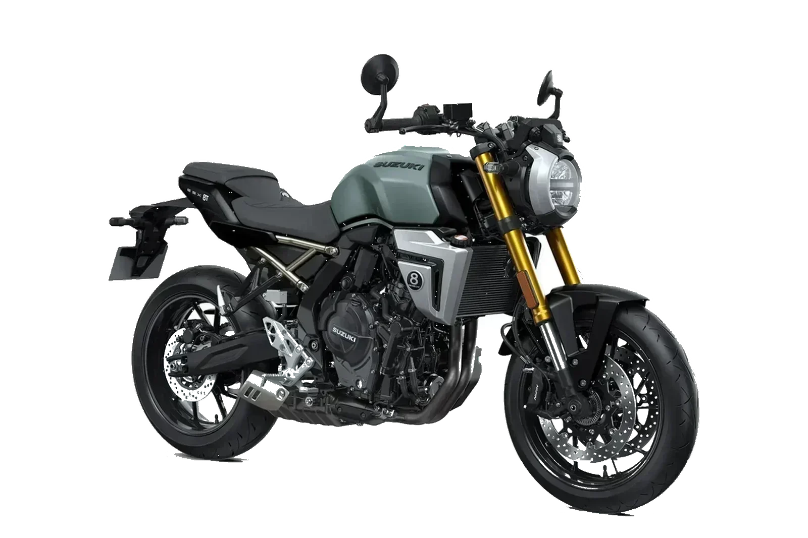 Suzuki GSX-8T Giallo, inclinata a destra