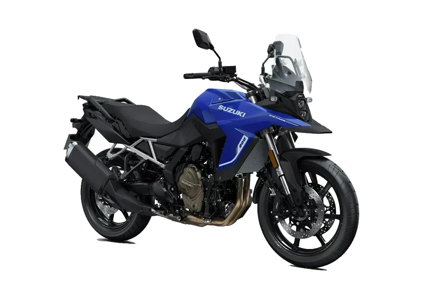 Suzuki V-STROM 800SE Blu, inclinata a destra